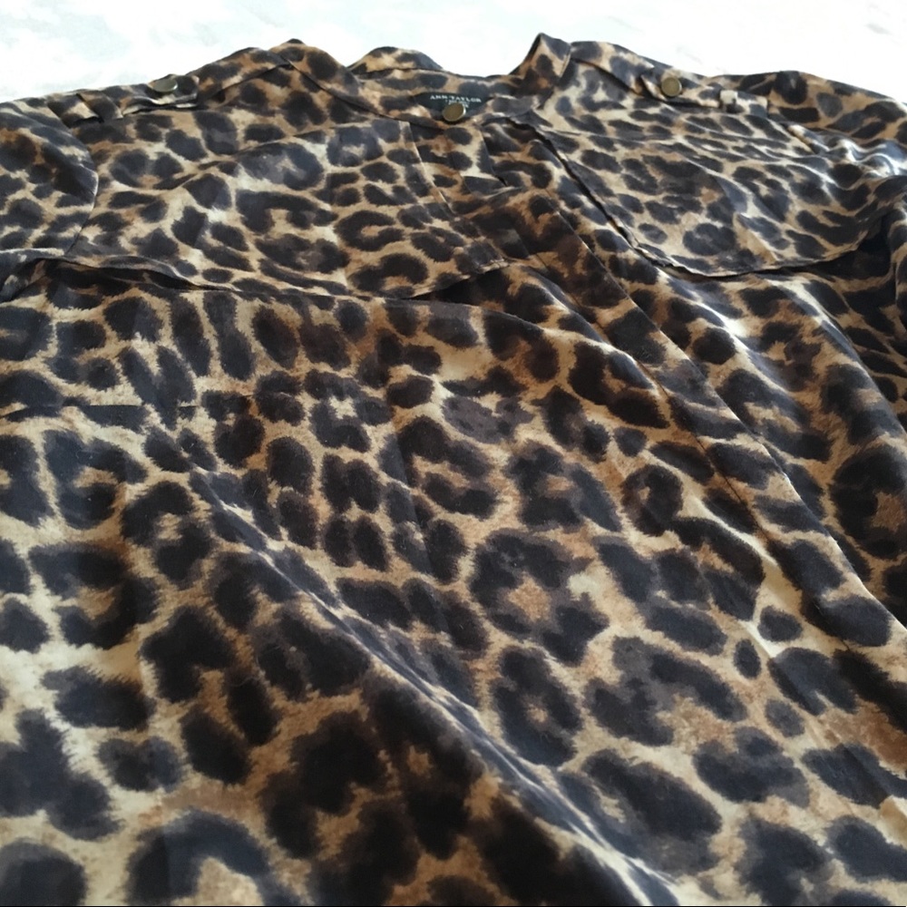 Button-Up Leopard Print Blouse - Picture 2 of 5